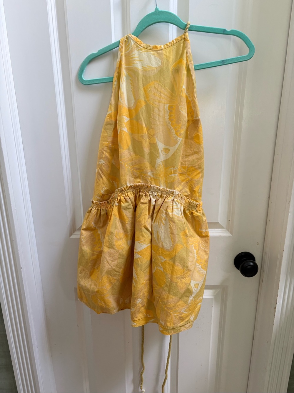 Free People Yellow Backless Halter Sundress
